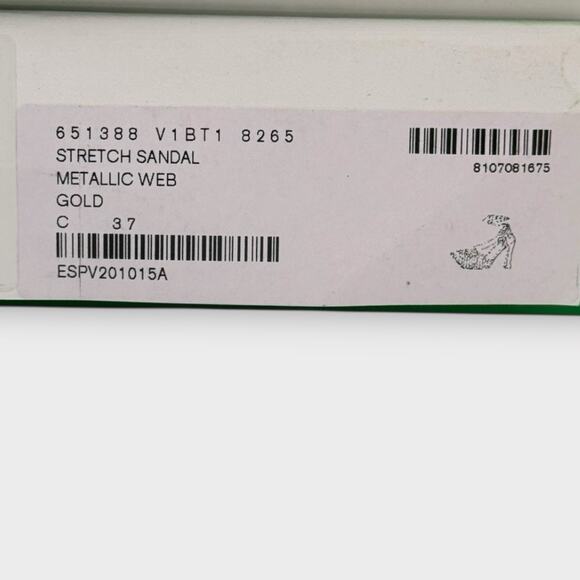 Womans Stretch Mesh Ankle Tie High Heel Sandals In Gold Size 37 - Picture 11 of 12